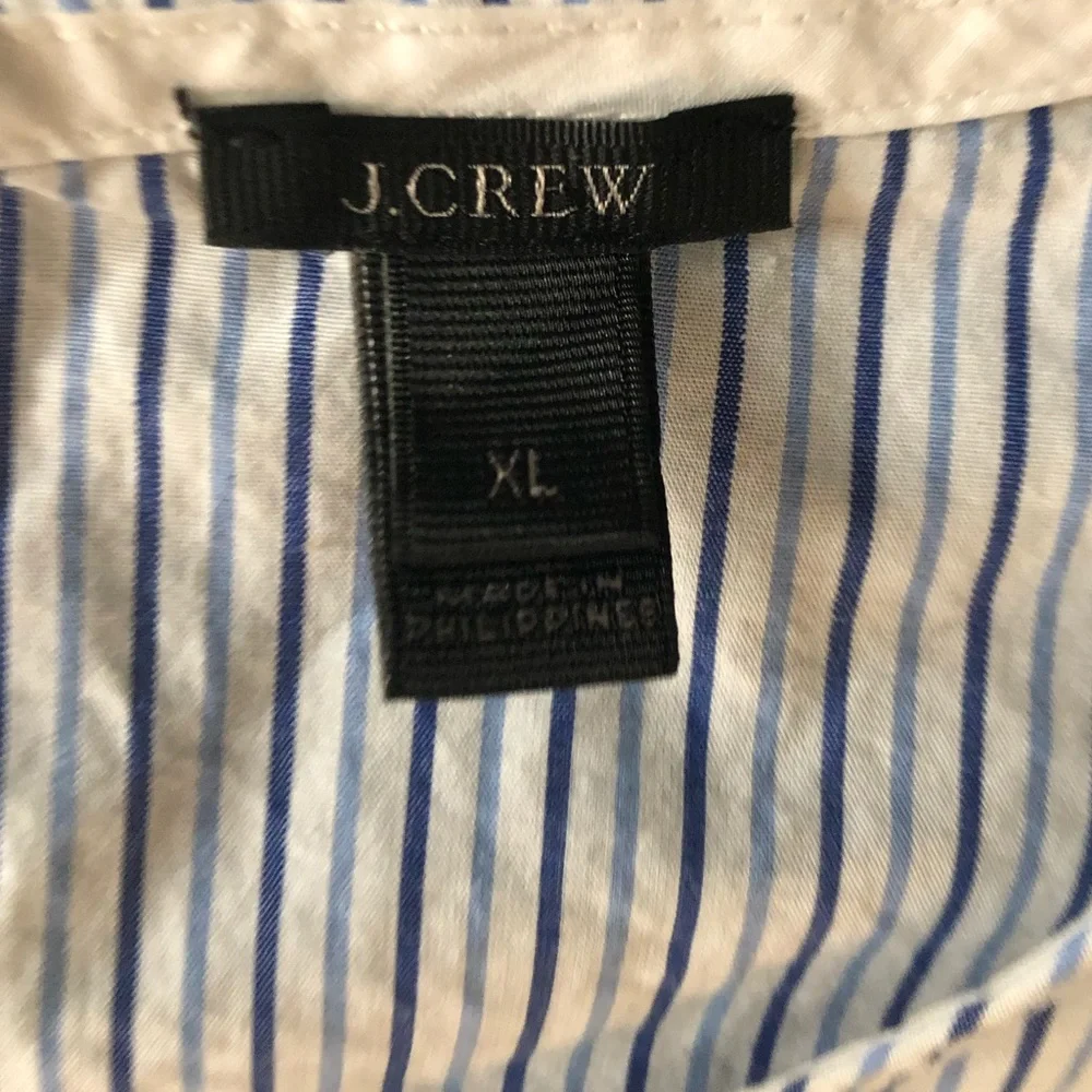 J. Crew Striped Ruffles Top